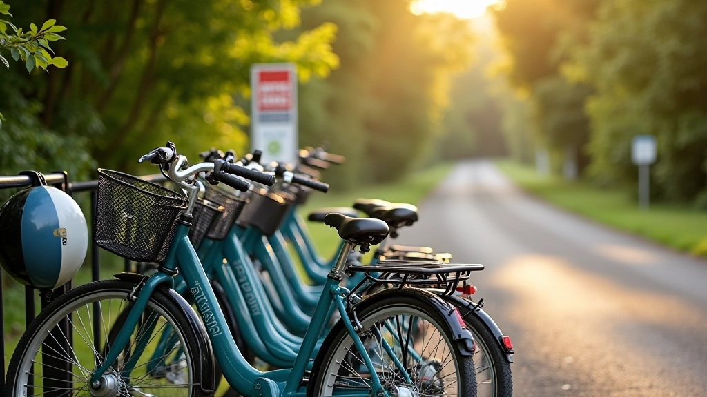 Bicycle hire station with comfortable touring bikes